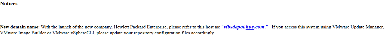 HPE vibsdepot notice