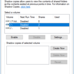 Windows Server Volume Shadow Copy Volumes Snapshot Screenshot