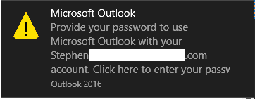 Exchange Password Prompt