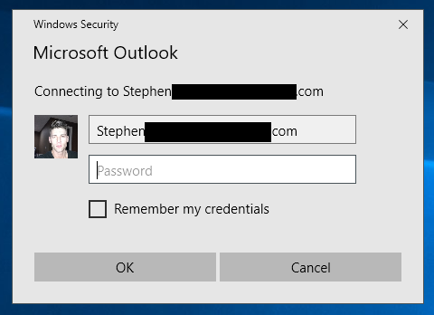 Outlook Password Prompt