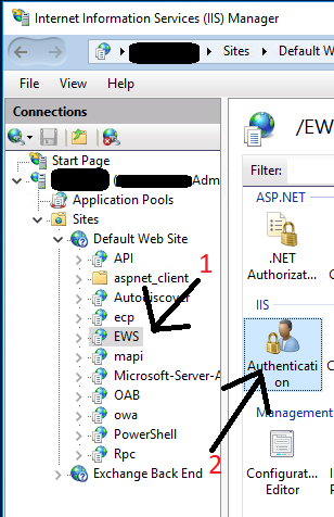 IIS Manager Left Pane