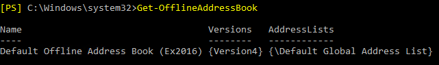 Exchange Offline Address Book Get-OfflineAddressBook