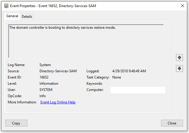 Directory Services Restore Mode