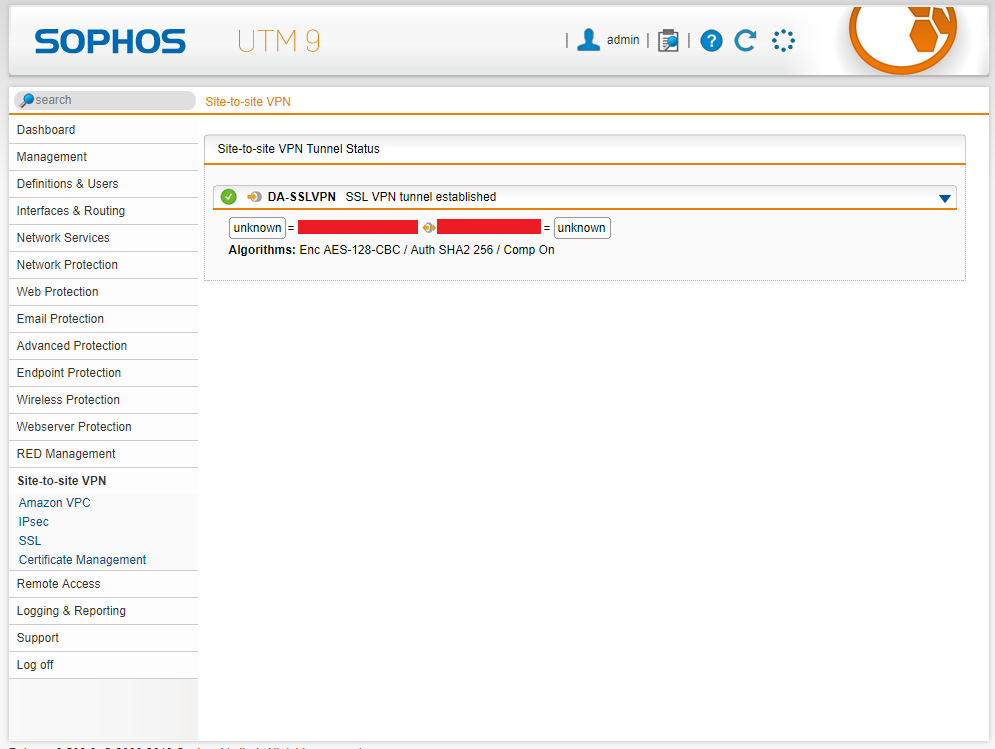 Sophos UTM Active VPN Status