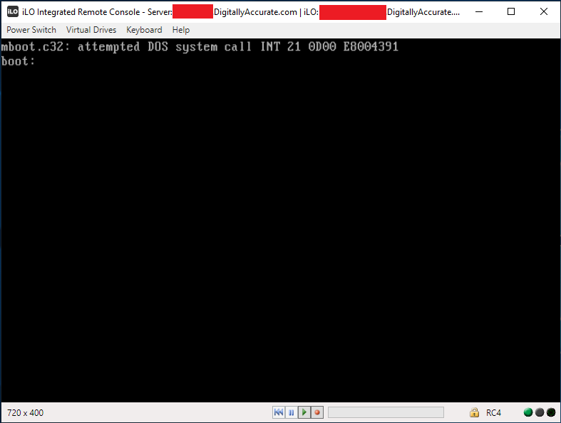Error mboot.c32 attempted DOS system call