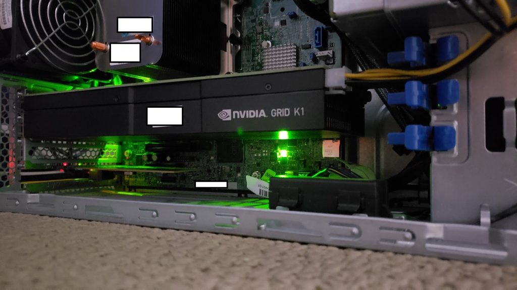 Nvidia GRID K1 in ML310e without air baffle installed