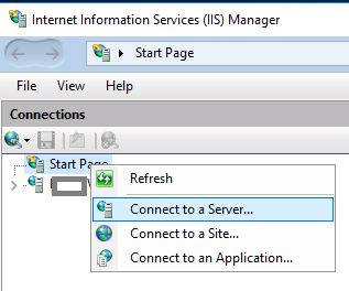 Connect to Remote IIS Server Window