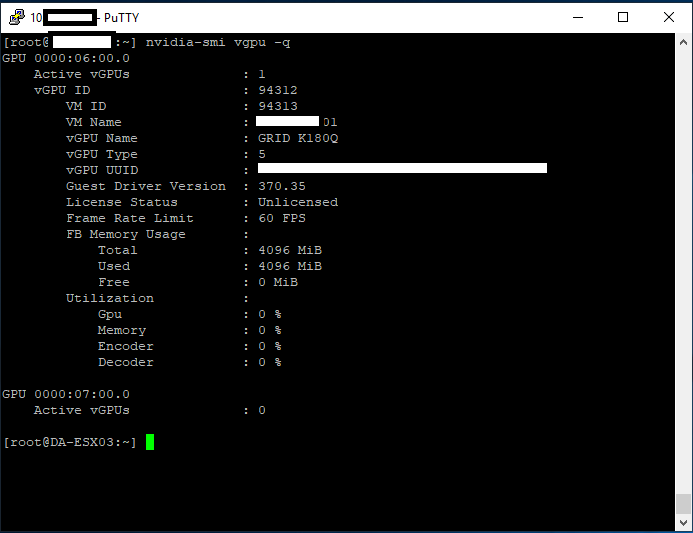 nvidia-smi with vgpu -q flag