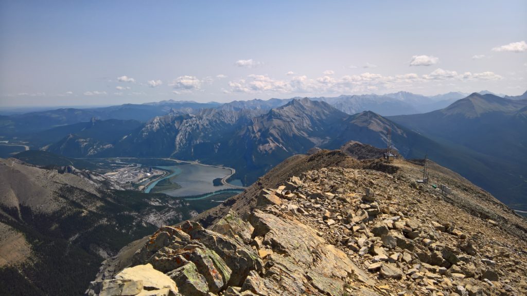 Looking east from the summit at Grotto Mountain in Canmore Alberta