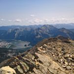 Looking east from the summit at Grotto Mountain in Canmore Alberta