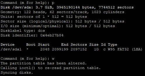 Image of a new clean Raspberry Pi Boot Partition Layout