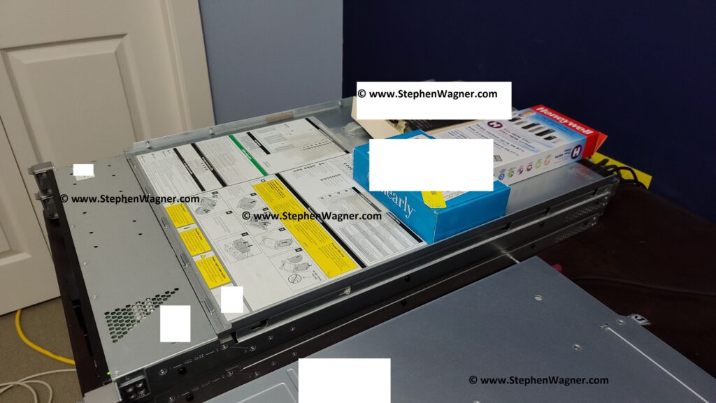 Picture of an HPE DL360p Gen8 case cover upside down