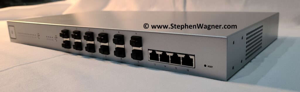 Picture of the Ubiquiti UniFi 16 XG Switch Ports