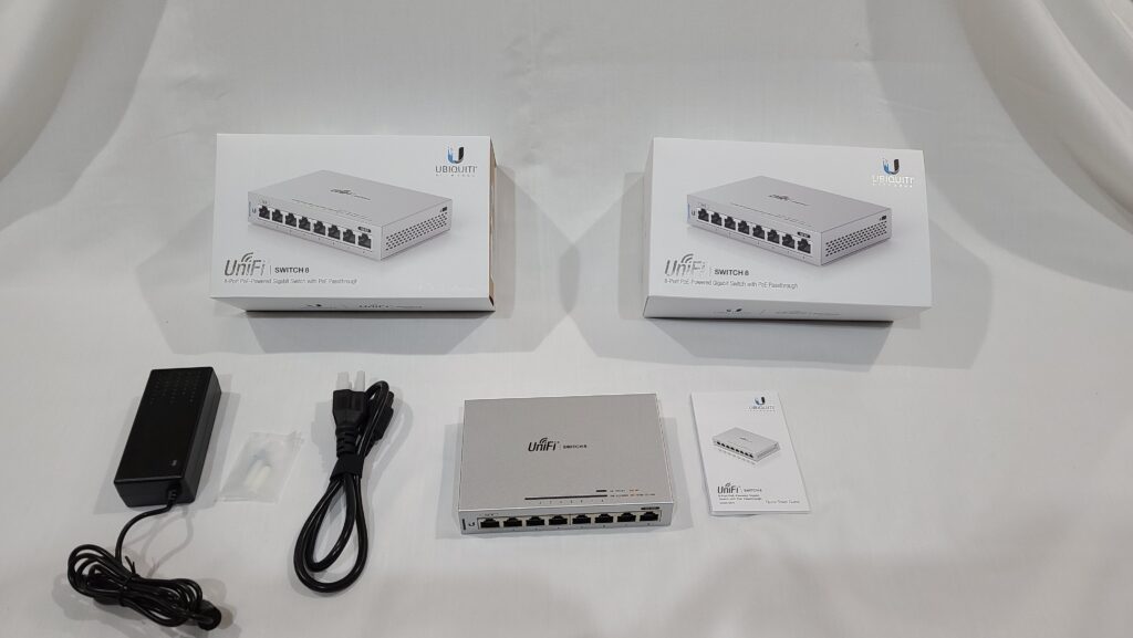 A Ubiquiti UniFi US-8 Switch unboxed