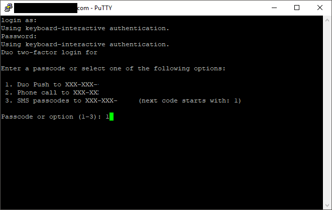 Screenshot of Duo MFA 2FA Prompt on CentOS Linux Login