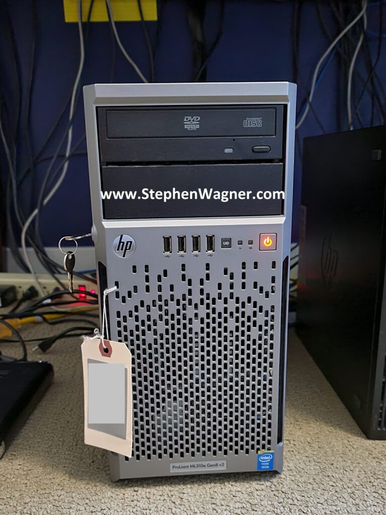 Picture of an HPe ML310e Gen8 v2 with NVMe Storage