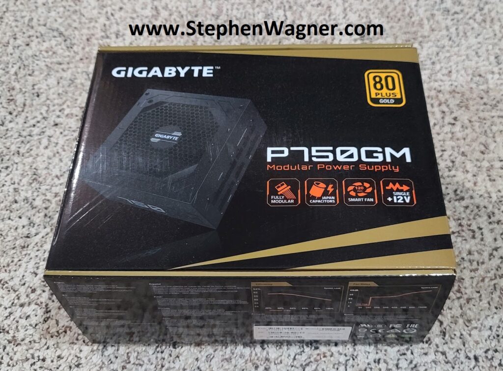 Picture of a Gigabyte P750GM Modular Power Supply (PSU)