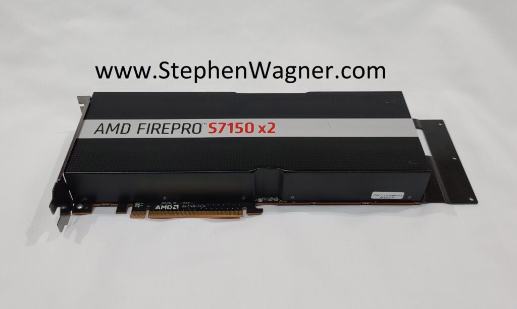 A picture of an AMD S7150 x2 PCIe mxGPU Card