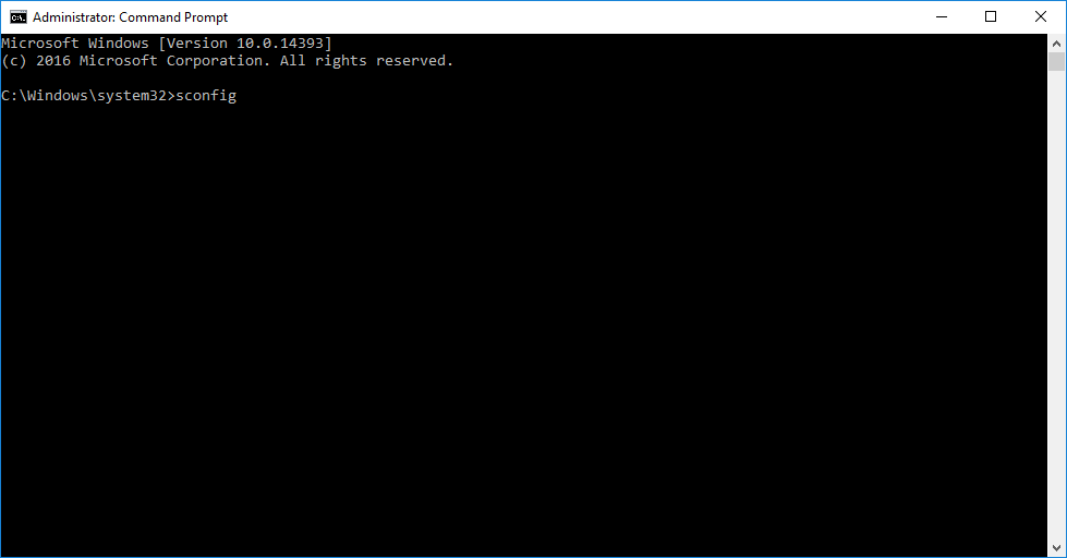 command prompt launch sconfig