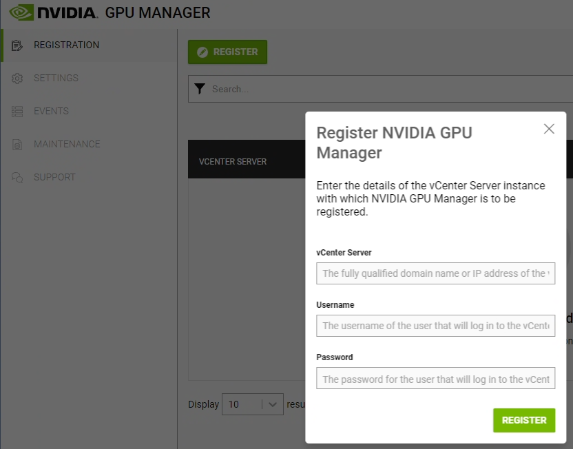 NVIDIA GPU Manager Register