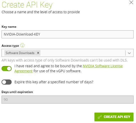 NVIDIA Download API Create Key