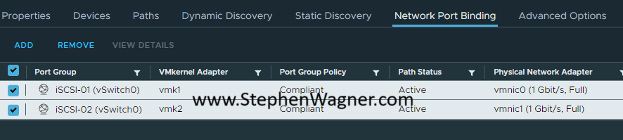 iSCSI Port Binding